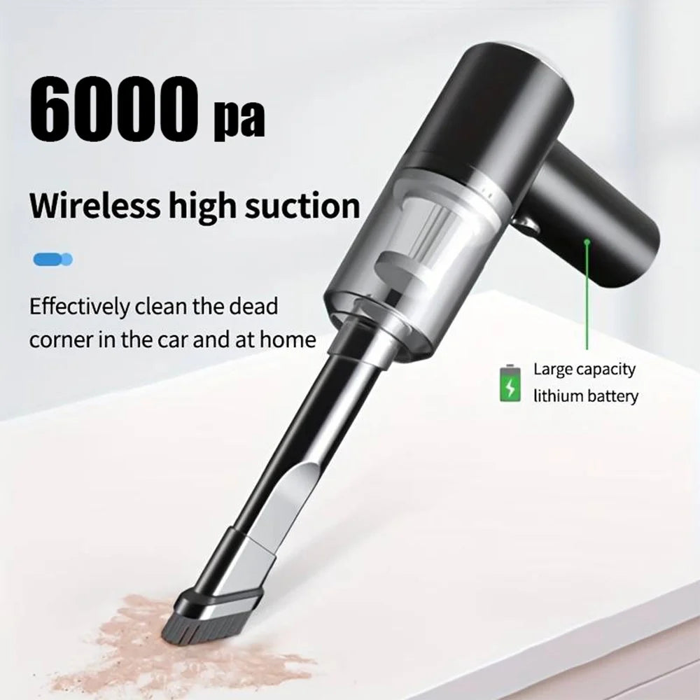Portable Wireless Handheld Car Vacuum Cleaner, 120W Hand Held Mini Vacuum for Desk Home &Office Dust Cleaning