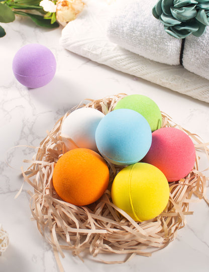 Bath Bombs Set, 7 Natural Essential Oils Spa Bubble Bath Salts, Self Care Gifts Fizzy Suit, Perfect Birthday Valentines Day Holiday Gift for Women Men Kids